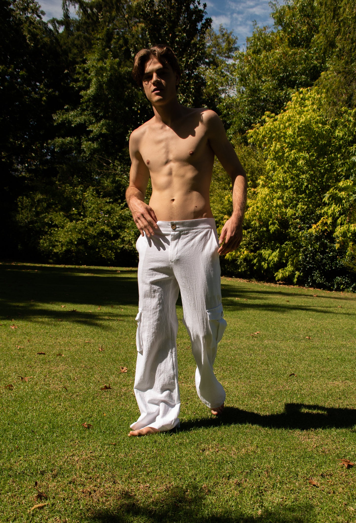 Wide Leg Cotton Trousers