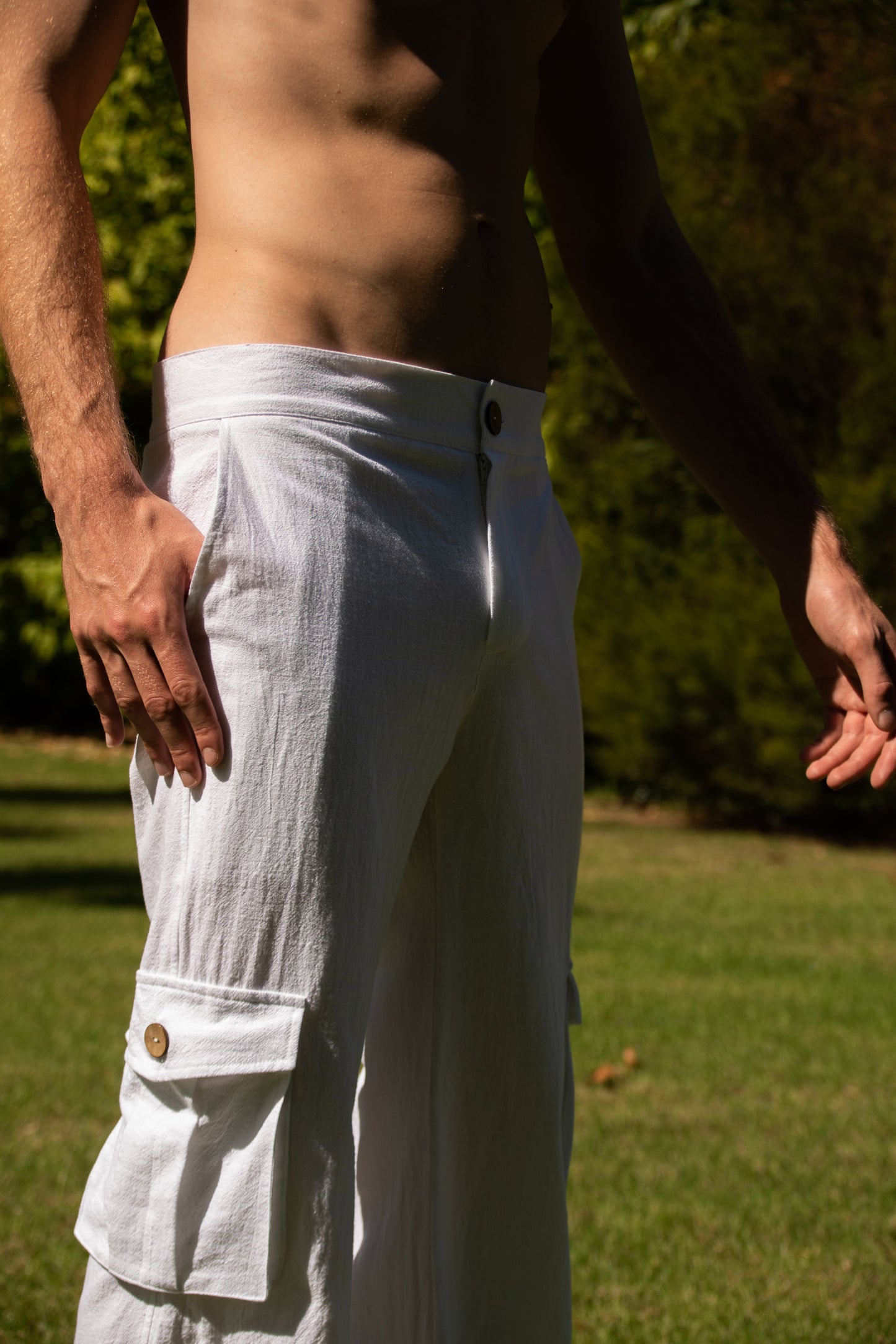 Wide Leg Cotton Trousers