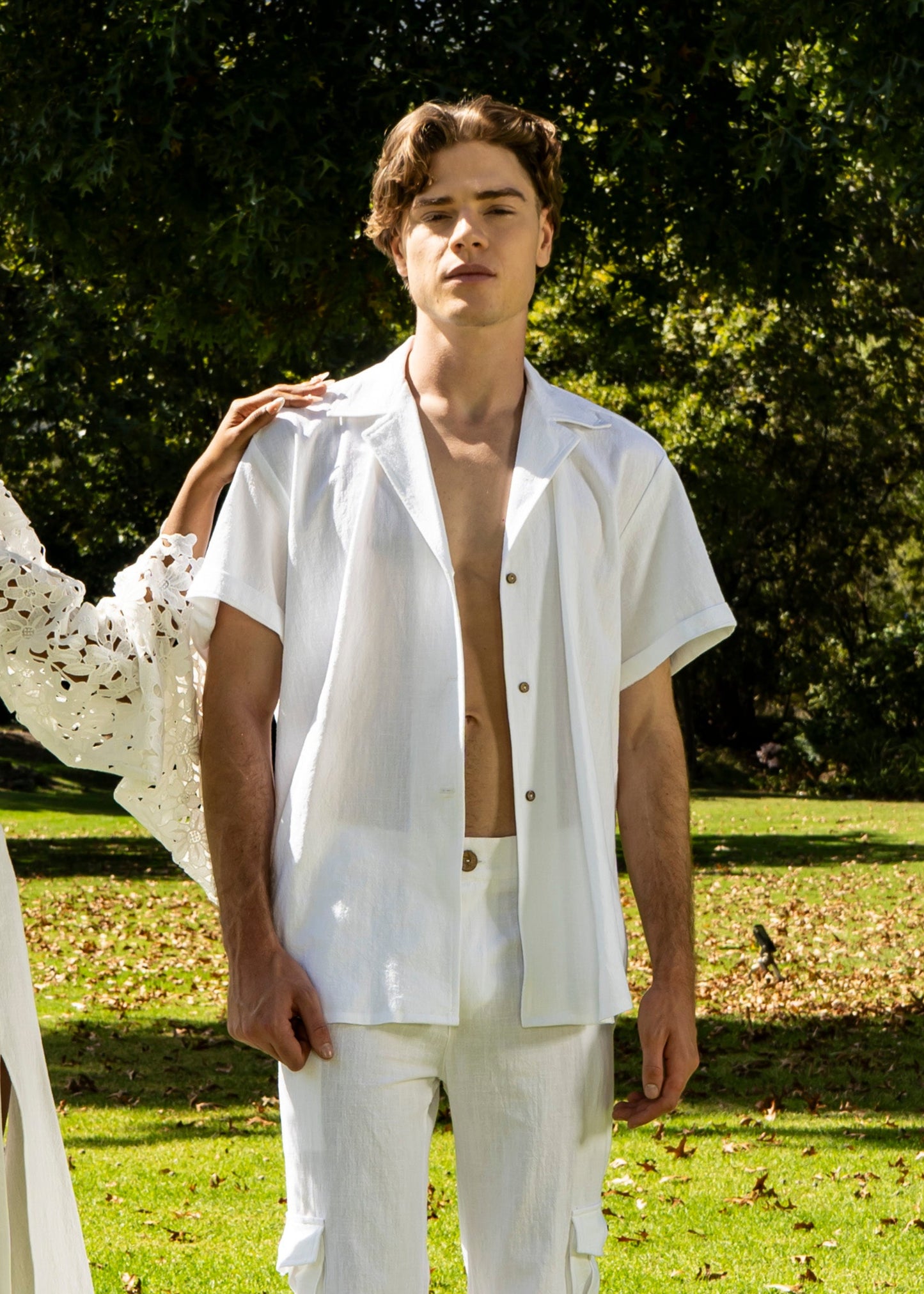 Revere Collar Cotton Shirt