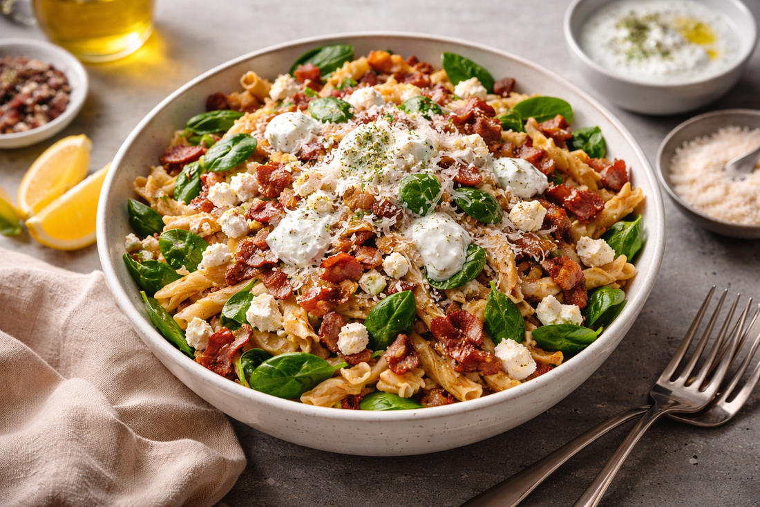 Crispy Pasta Tzatziki Salad by Ruan Goosen