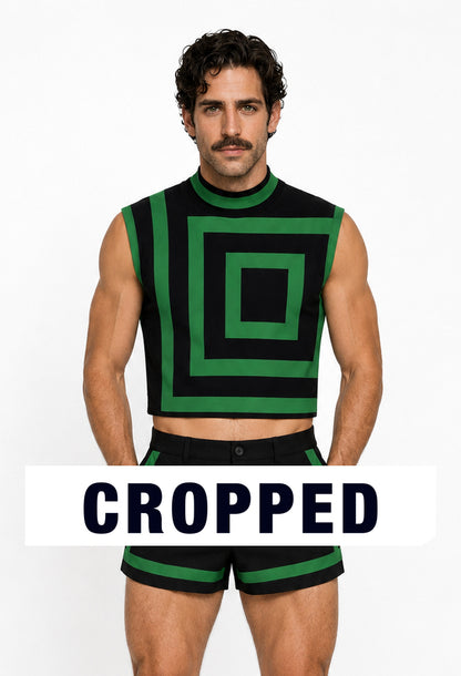 Geo Green Knit Polo