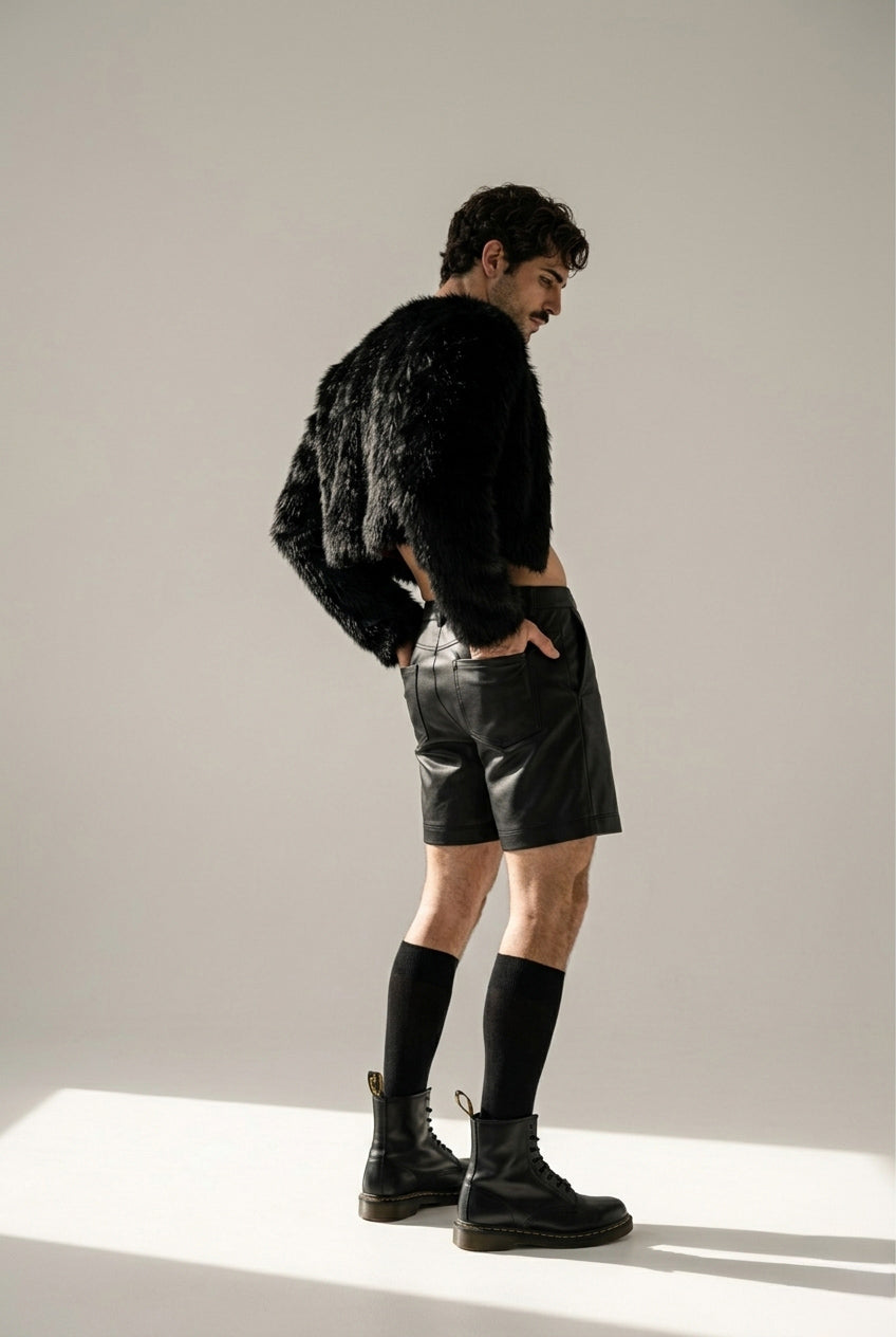 Unisex Cropped Fur Jacket