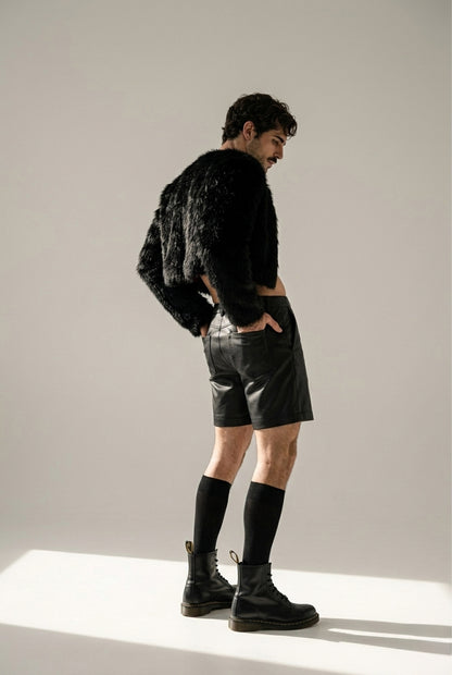 Unisex Cropped Fur Jacket