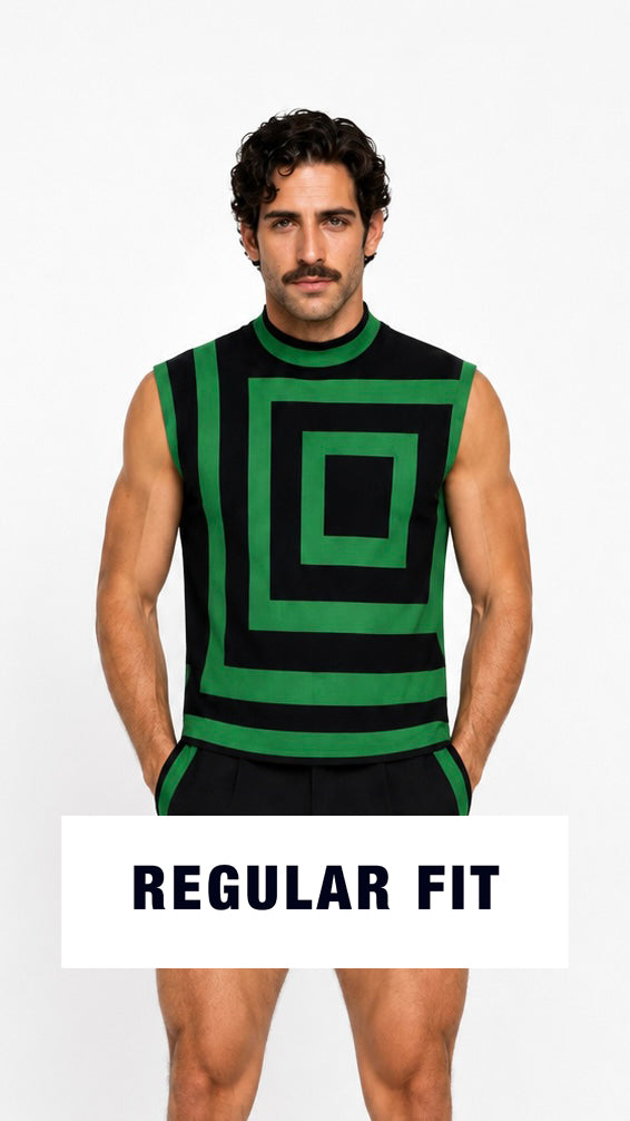Geo Green Knit Polo