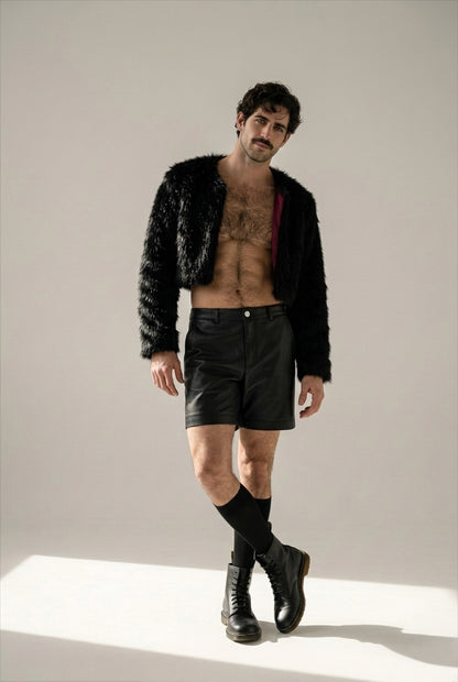 Unisex Cropped Fur Jacket