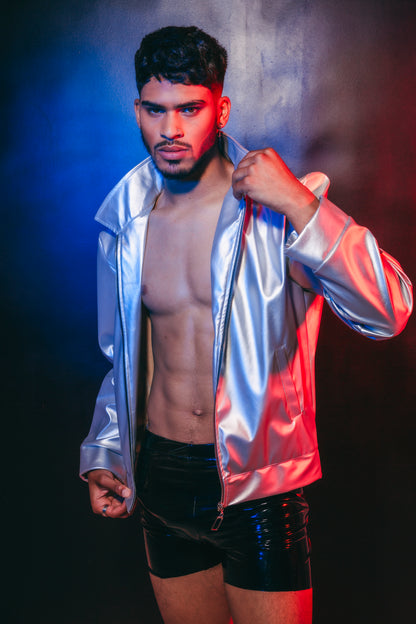 Silver Bomber Jacket